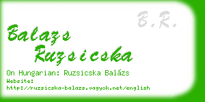 balazs ruzsicska business card